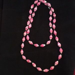 Ugandan bead necklace and bracelet set